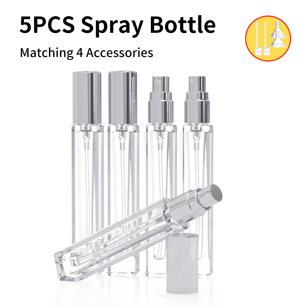 Perfume Fragrance Ingredients - 5-Piece Cologne Atomizer Empty, 10ML Mini