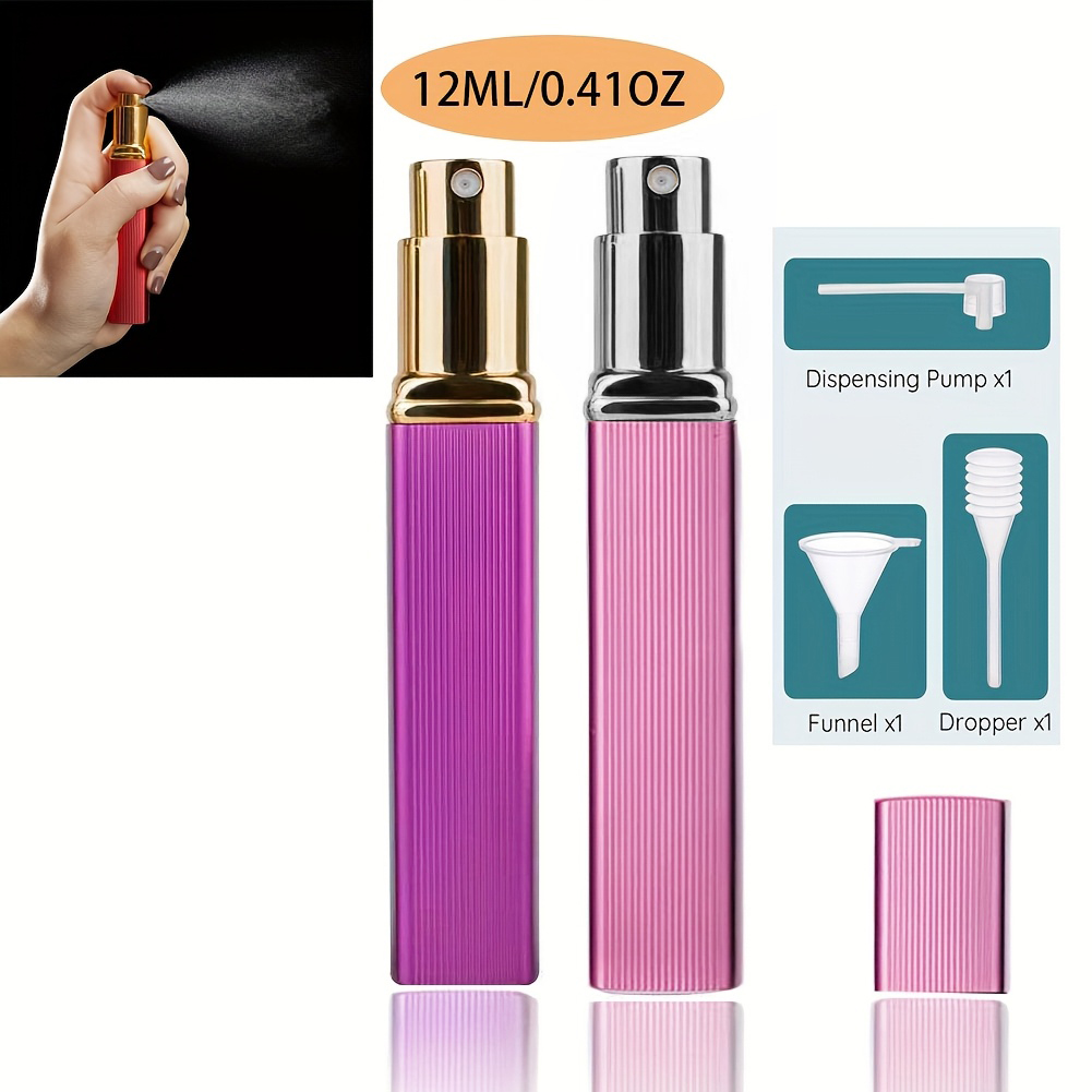 Perfume Fragrance Ingredients - 2-Piece Set, 12ml Refillable Perfume Spray